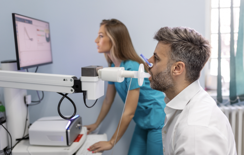 Avaliação de função pulmonar